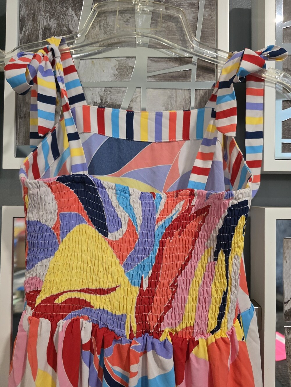 Colorful Abstract Print Sundress - Multicolor - Picture 3 of 3